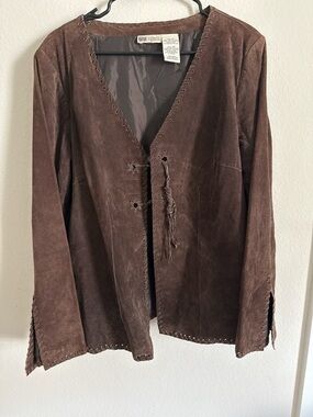 Faded Glory Women's Brown Suede Leather Jacket